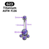 G23 Titanium Opal Navel Piercing Barbell Lady Body Jewelry