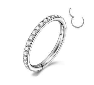 G23 Titanium Zircon Stone Nose Ring Open Septum Piercing