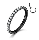 G23 Titanium Zircon Stone Nose Ring Open Septum Piercing
