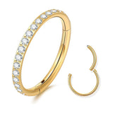 G23 Titanium Zircon Stone Nose Ring Open Septum Piercing
