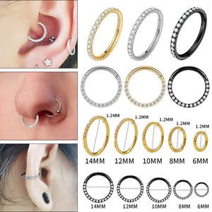 G23 Titanium Zircon Stone Nose Ring Open Septum Piercing