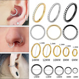 G23 Titanium Zircon Stone Nose Ring Open Septum Piercing