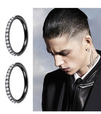 G23 Titanium Zircon Stone Nose Ring Open Septum Piercing