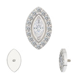 G23 Titanium Oval Marquise Zircon Tragus Lip Studs