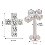 G23 Titanium Marquise CZ Lip Stud Labret