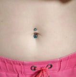 14G Titanium Belly Button Rings Zircon Navel Barbell
