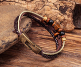 Brown Leather Surfer Bracelet Men's