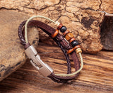 Brown Leather Surfer Bracelet Men's