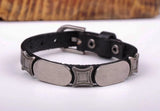 Men's Single Wrap Alloy Stud Leather Bracelet Bangle
