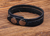 Vintage Embossed Leather Wristband Bracelet Cuff