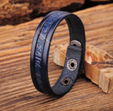 Vintage Embossed Leather Wristband Bracelet Cuff