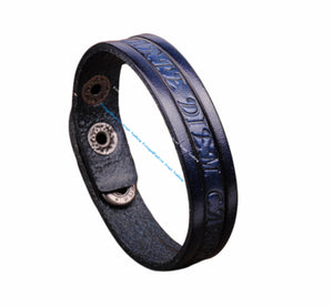 Vintage Embossed Leather Wristband Bracelet Cuff