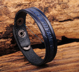 Vintage Embossed Leather Wristband Bracelet Cuff