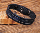 Vintage Embossed Leather Wristband Bracelet Cuff