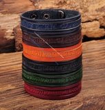 Vintage Embossed Leather Wristband Bracelet Cuff