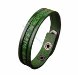 G369 Green Leather Wristband Bracelet Cuff