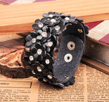 G465 Blossom Flowers Leather Wrap Bracelet