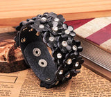 G465 Blossom Flowers Leather Wrap Bracelet