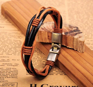 Vintage Leather Hemp Friendship Surfer Bracelet Men