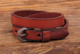 G522 Brown Leather Bracelet Cuff Men's