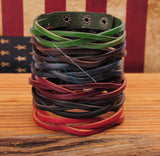 G548 Braided Leather Bracelet Wristband Cuff