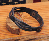 G548 Braided Leather Bracelet Wristband Cuff