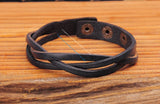 G548 Braided Leather Bracelet Wristband Cuff