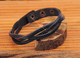 G548 Braided Leather Bracelet Wristband Cuff