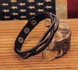 G548 Braided Leather Bracelet Wristband Cuff