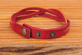 G548 Red Cow Leather Plaite Braided Bracelet Men's