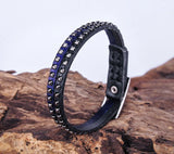 Rock Studded Leather Bracelet Wristband
