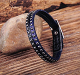 Rock Studded Leather Bracelet Wristband