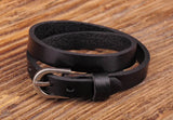 Surfer Rocker Classic Double Wrap Leather Bracelet Cuff