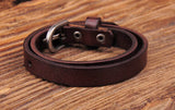 Dark Brown Double Wrap Leather Buckle Bracelet