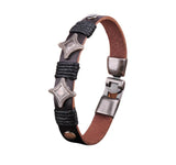 Brown Studded Friendship Leather Bracelet Bangle