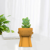 Creative Boy Head Silicone Mold for Succulent Flowerpot Resin