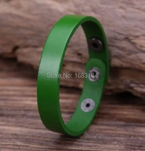 G88 Green Leather Bracelet Cuff Unisex