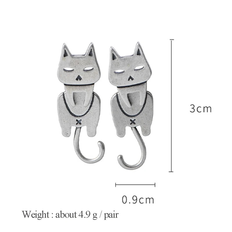 GAGAFEE 925 Silver Cat Fish Stud Earrings Hypoallergenic Jewelry