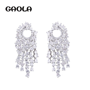 GAOLA Clear Zirconia Dangle Earrings for Women GLE6832Y