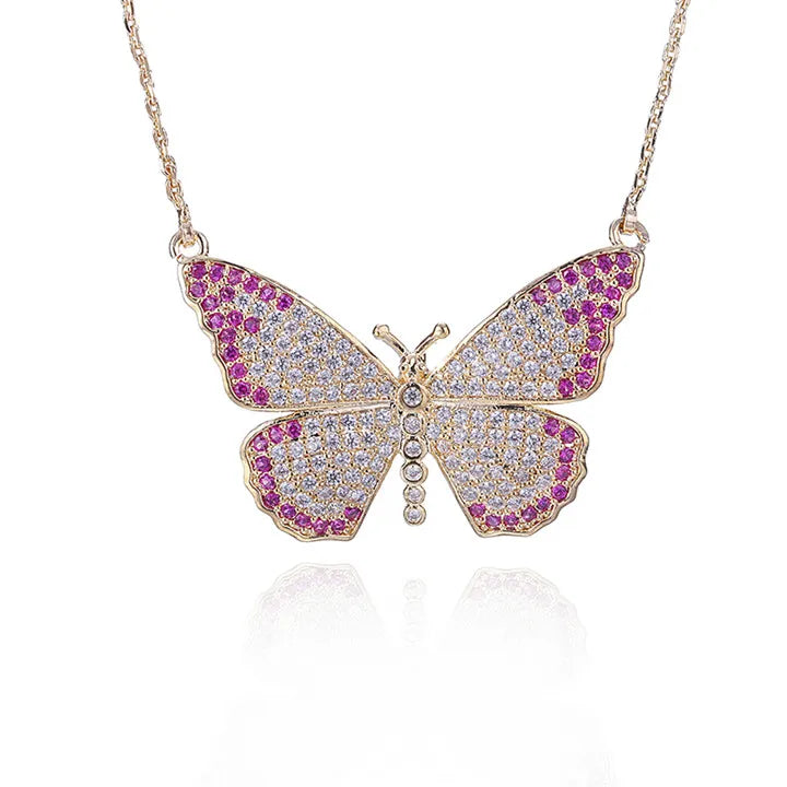 GAOLA Butterfly Pendant Necklace CZ Jewelry GLD1255