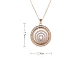 Round Pendant Silver Necklace Cubic Zirconia Pearls GLD1401