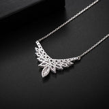 GLD1441 CZ Flower Pendant Necklace Wedding Jewelry for Women