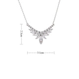 GLD1441 CZ Flower Pendant Necklace Wedding Jewelry for Women