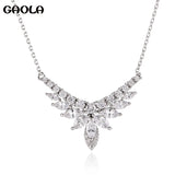 GLD1441 CZ Flower Pendant Necklace Wedding Jewelry for Women