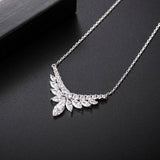GLD1441 CZ Flower Pendant Necklace Wedding Jewelry for Women