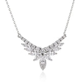 GLD1441 CZ Flower Pendant Necklace Wedding Jewelry for Women