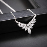 GLD1441 CZ Flower Pendant Necklace Wedding Jewelry for Women