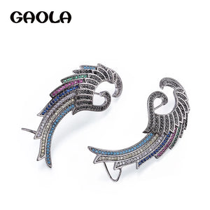 GAOLA Feather Clip Earring CZ Women Jewelry GLE4758L