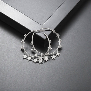 GAOLA Geometric Star Earrings Metal Texture Tassel Earring E9516
