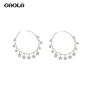 GAOLA Geometric Star Earrings Metal Texture Tassel Earring E9516